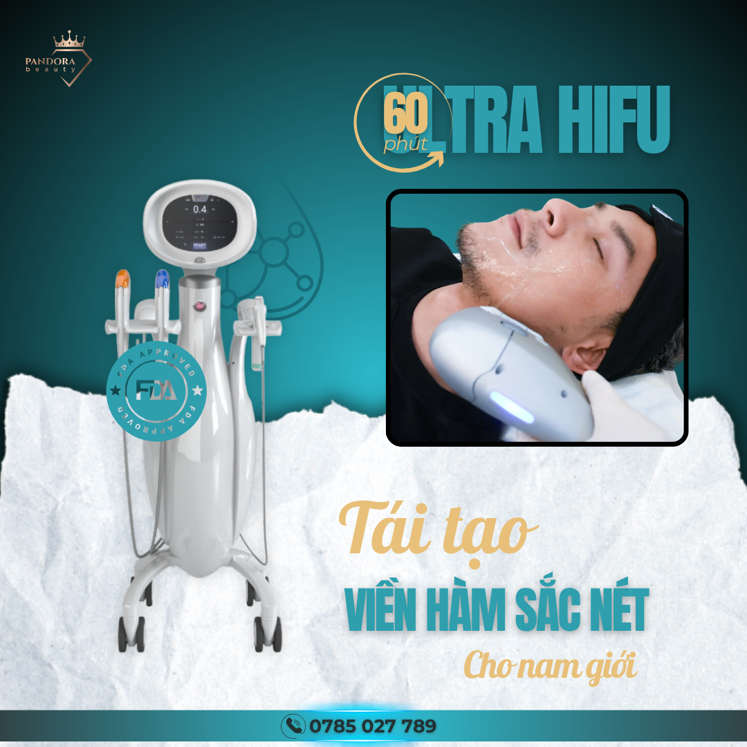 Hifu MPT giúp xóa nọng cằm, mỡ má, lấy lại phong độ đỉnh cao cho phái mạnh với Hifu MPT