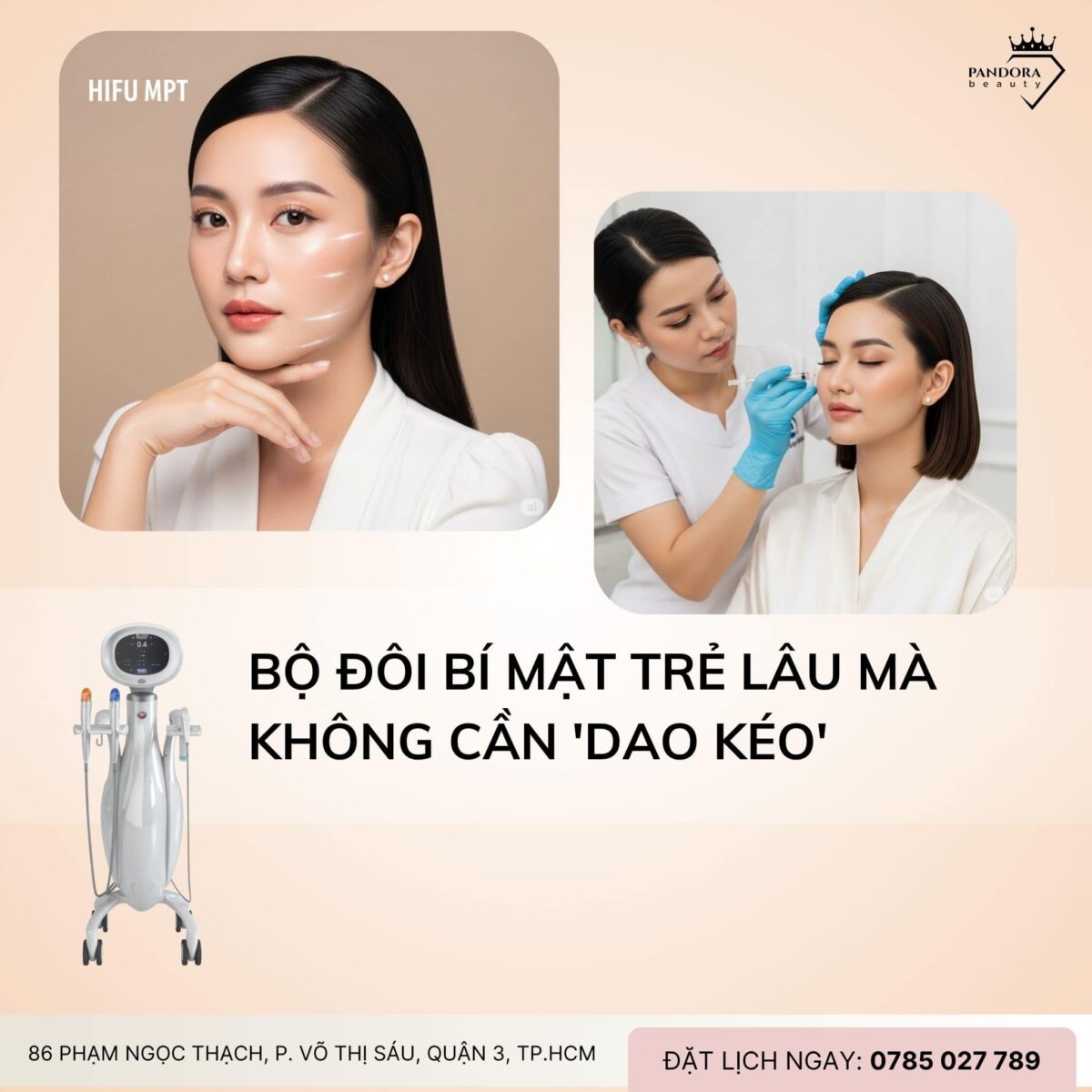 Combo nâng cơ HIFU MPT + Tiêm trẻ hóa sinh học: Bí mật trẻ lâu mà không cần ‘dao kéo’