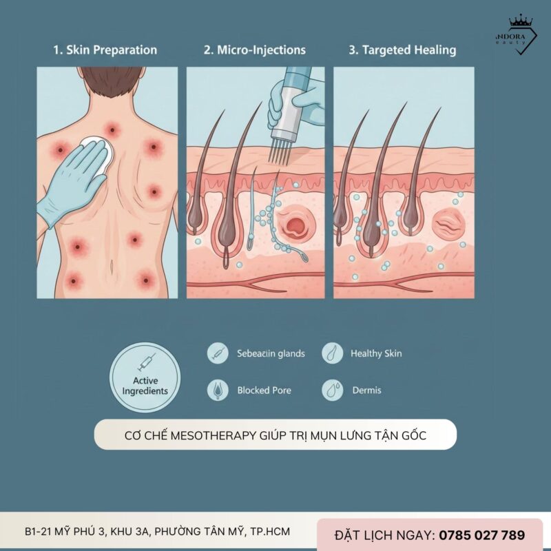 Trị mụn lưng chuyên sâu với Mesotherapy – Giải pháp phục hồi làn da từ gốc