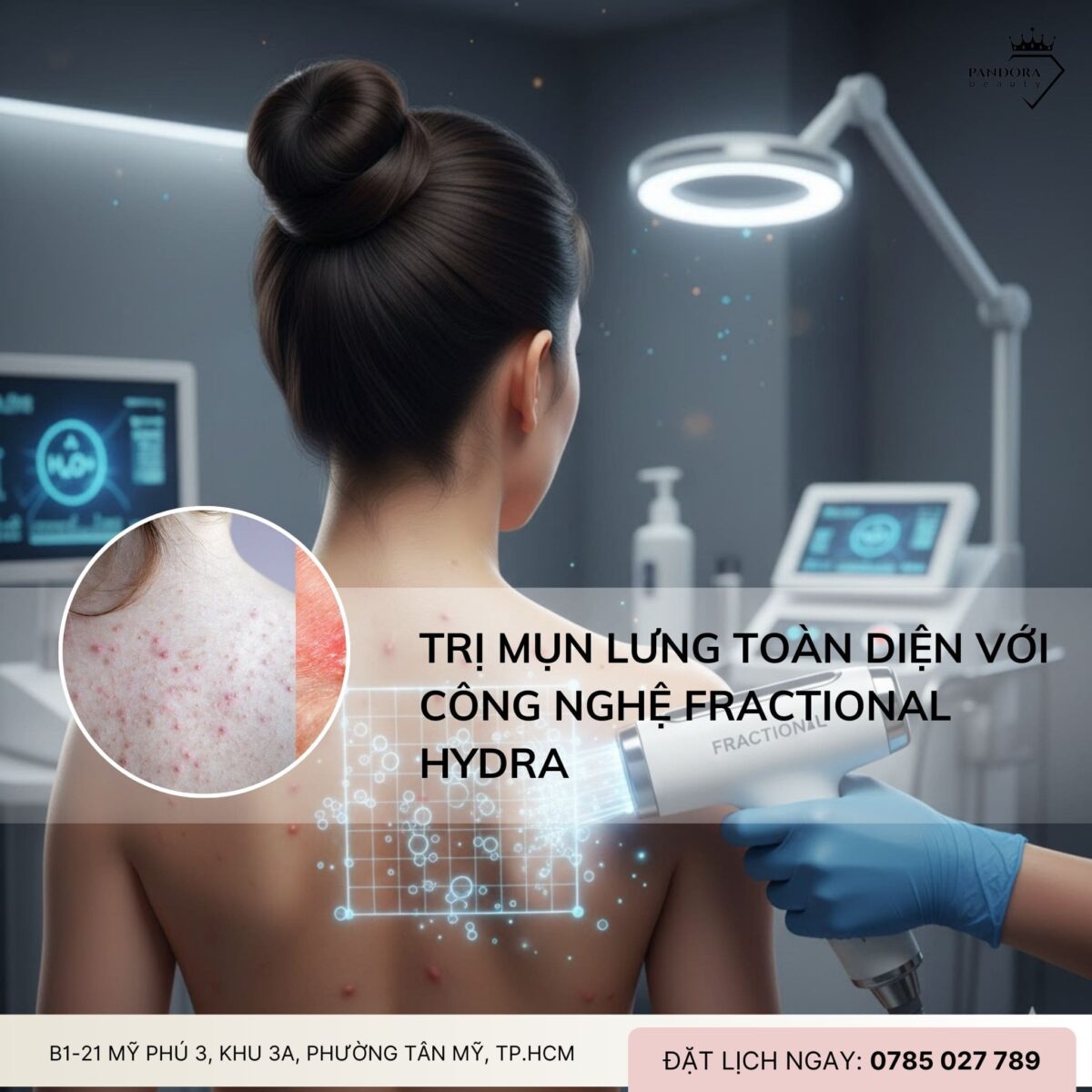 Trị mụn lưng toàn diện với công nghệ Fractional Hydra – Giải pháp cải thiện sẹo lưng sau mụn hiện đại