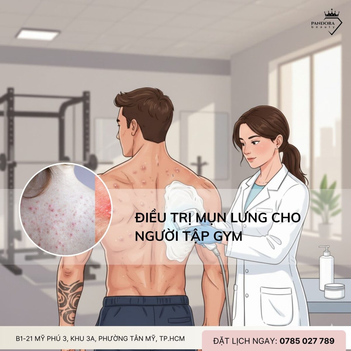 Điều trị mụn lưng cho người tập gym: Hiểu đúng – Làm đúng để sạch mụn, mịn da chỉn chu