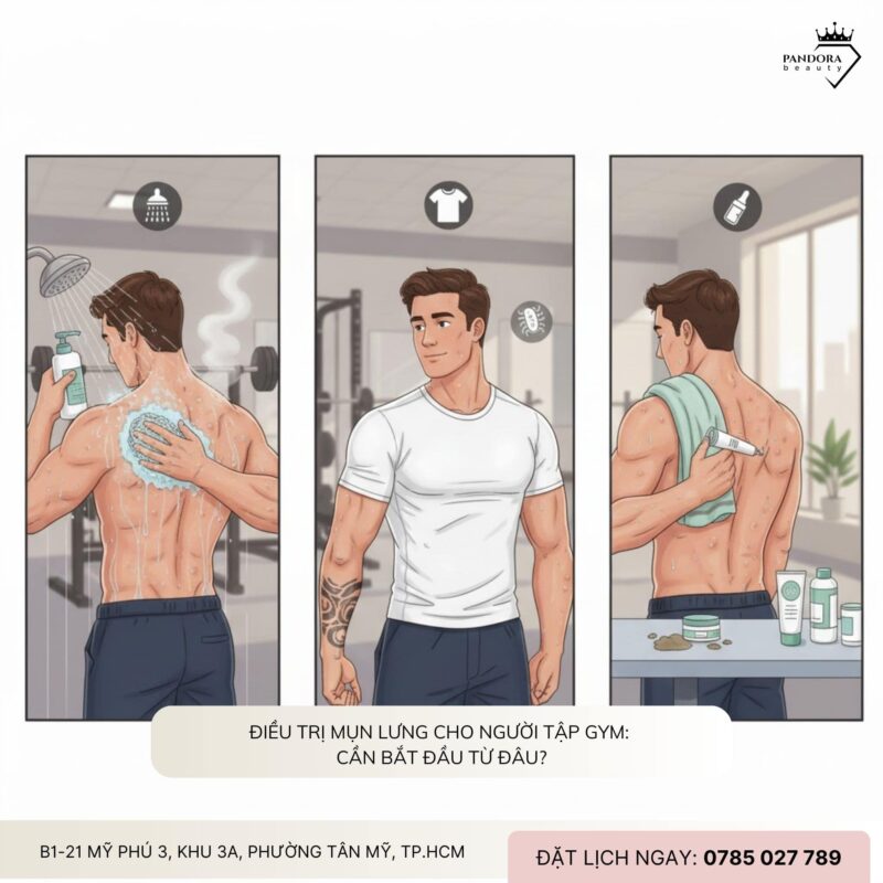 Điều trị mụn lưng cho người tập gym: Hiểu đúng – Làm đúng để sạch mụn, mịn da chỉn chu