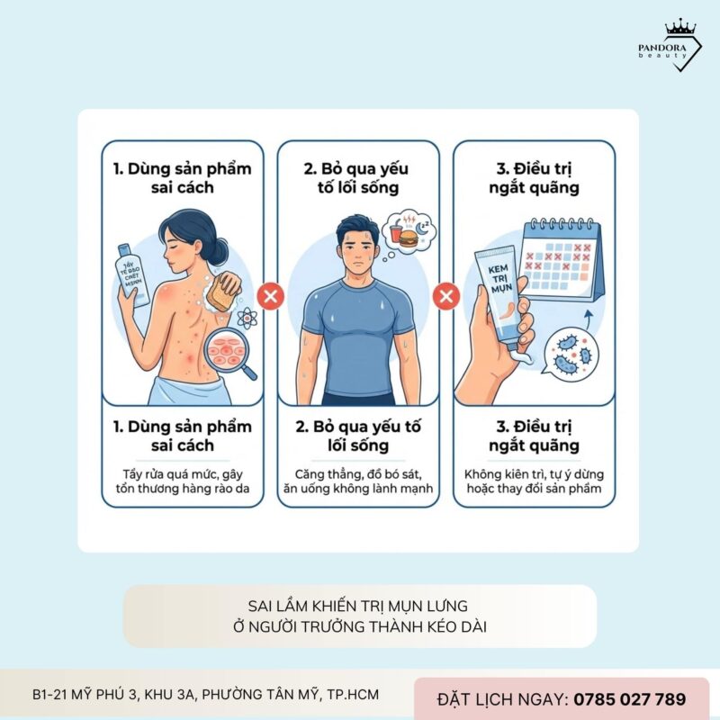 Điều trị mụn lưng tuổi trưởng thành: Hiểu đúng – trị đúng – hết tái phát