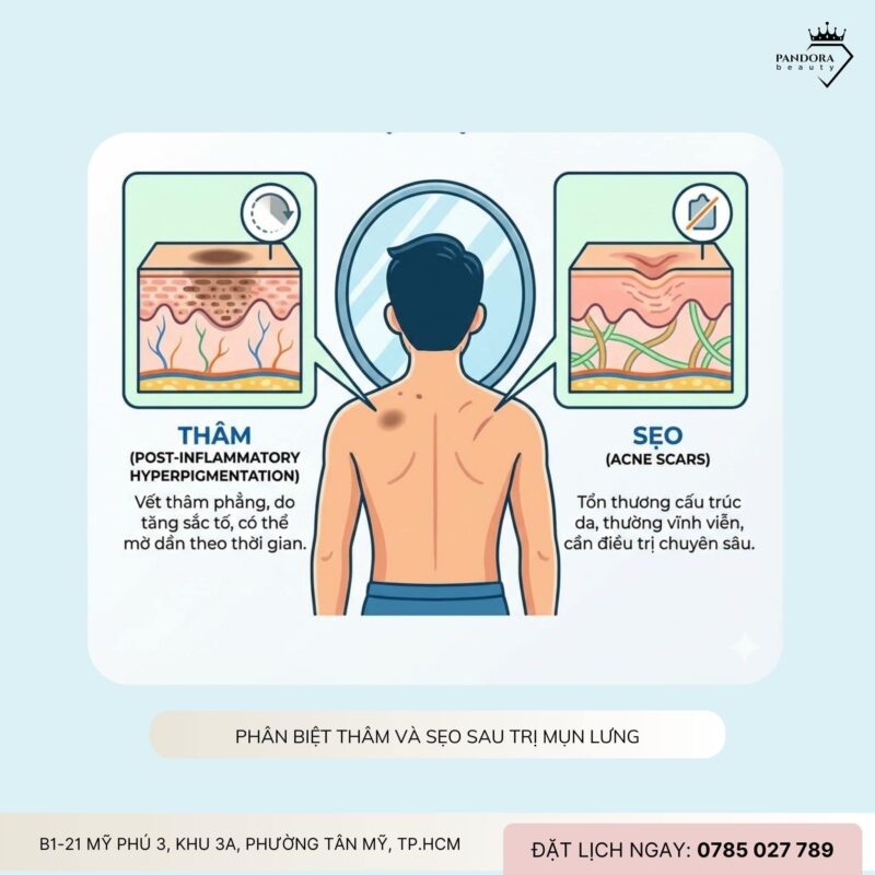 Thâm – sẹo sau điều trị mụn lưng: Làm sao cải thiện hiệu quả và an toàn?