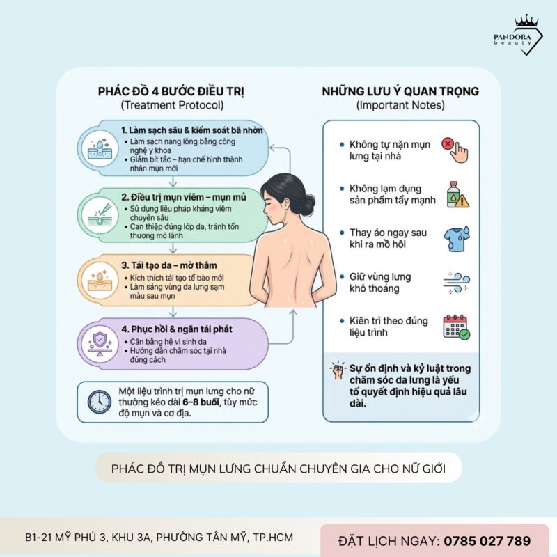 Trị mụn lưng cho nữ giới: Giải pháp khoa học để lấy lại làn da mịn màng, tự tin