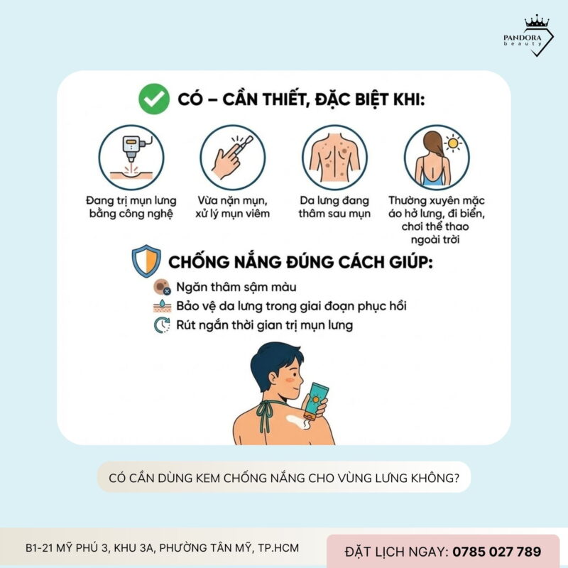 Trị mụn lưng: Có cần dùng kem chống nắng cho vùng lưng không?