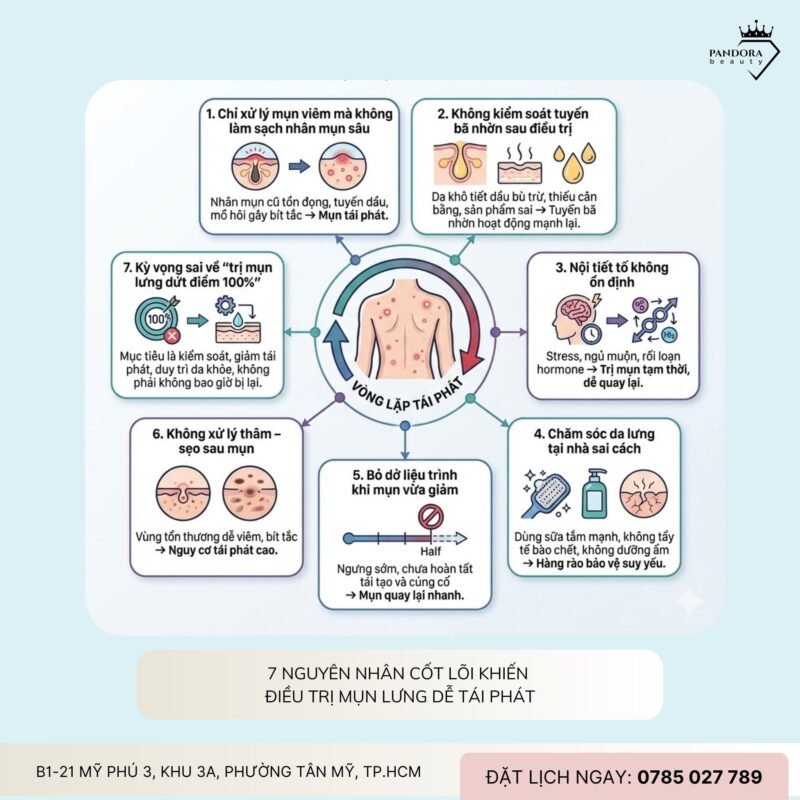 Trị mụn lưng nhưng vẫn tái phát: Nguyên nhân nằm ở đâu?