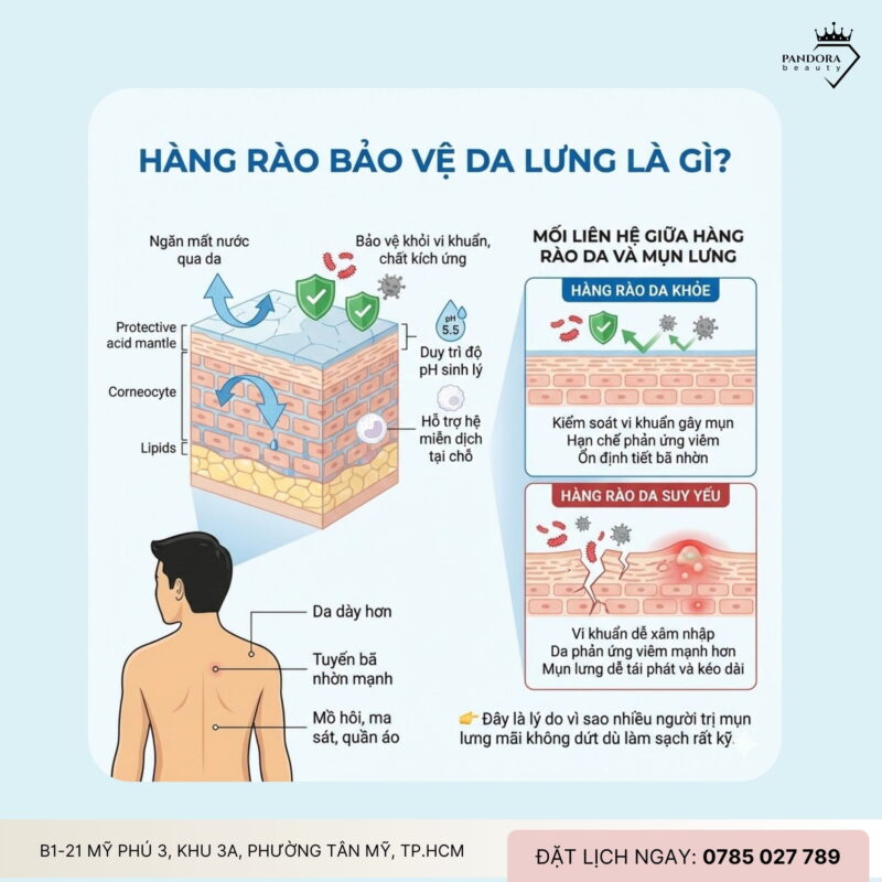 Trị mụn lưng - Hàng rào bảo vệ da lưng: Nền tảng quyết định hiệu quả lâu dài