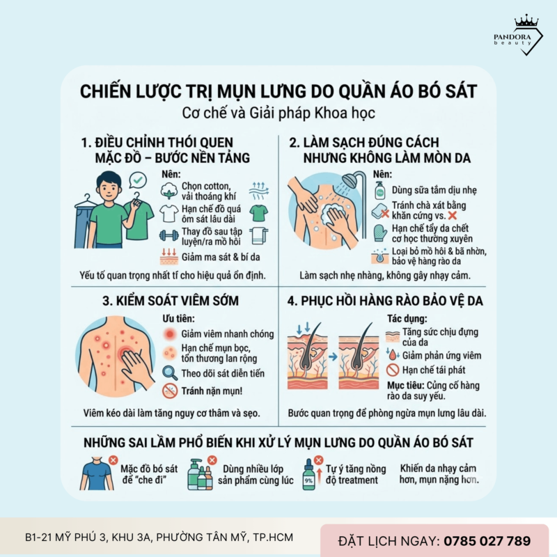 Mụn lưng do quần áo bó sát: Trị mụn lưng thế nào khi nguyên nhân đến từ thói quen mặc đồ?