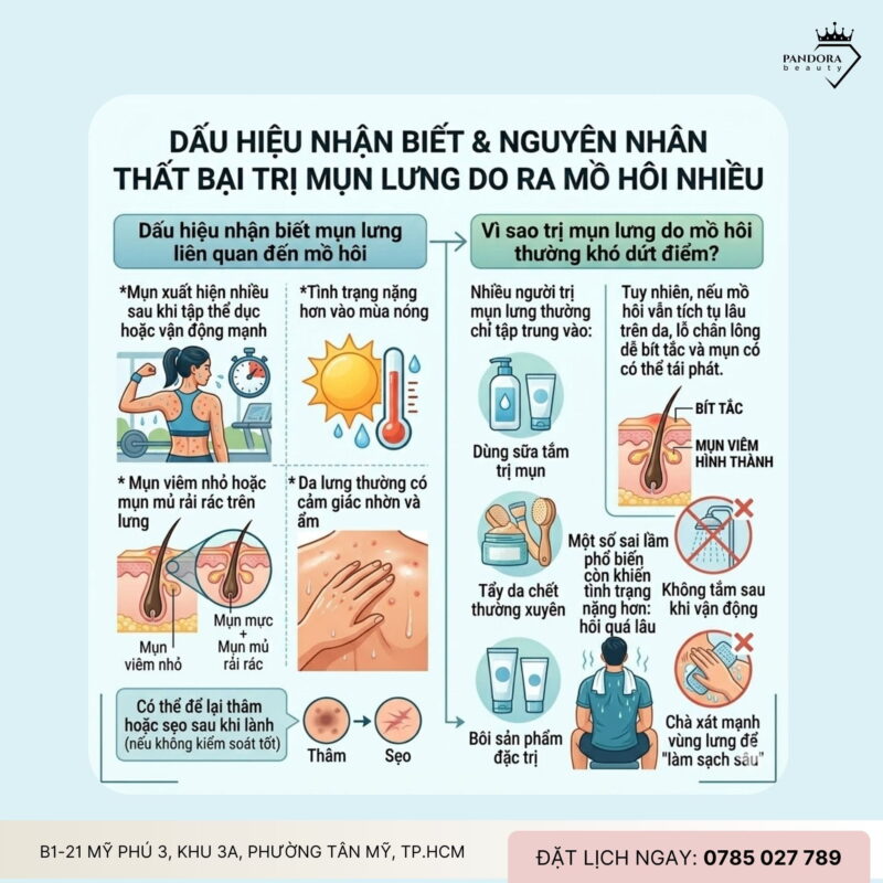 Trị mụn lưng do ra mồ hôi nhiều: Nguyên nhân và giải pháp điều trị hiệu quả