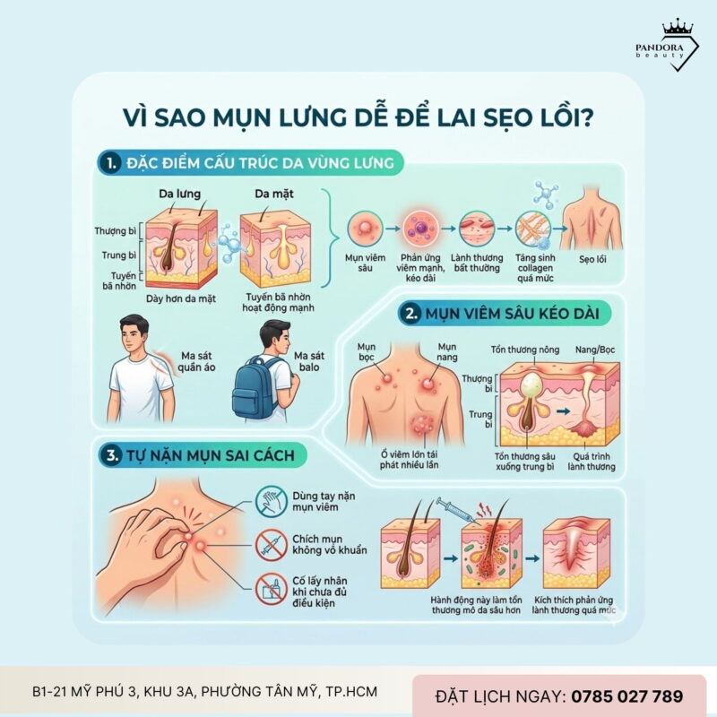 Mụn lưng & cơ địa sẹo lồi: Trị mụn lưng thế nào để không để lại hậu quả lâu dài?