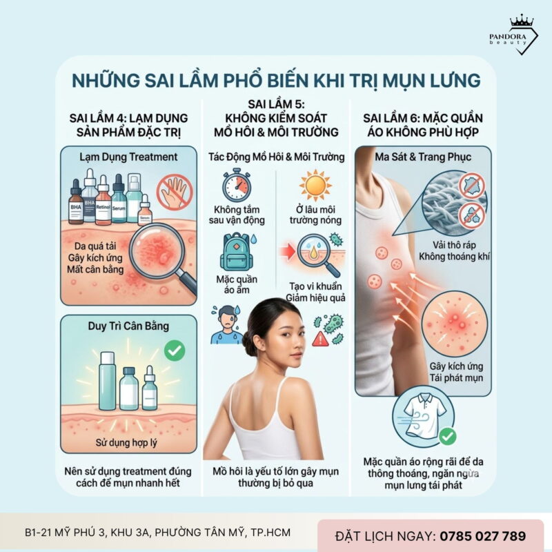 Sai lầm khi trị mụn lưng: Những lỗi phổ biến khiến da mãi không cải thiện