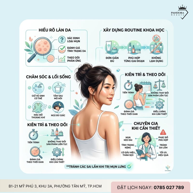 Sai lầm khi trị mụn lưng: Những lỗi phổ biến khiến da mãi không cải thiện