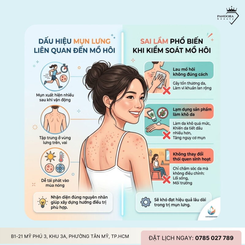 Trị mụn lưng hiệu quả nhờ kiểm soát tuyến mồ hôi: Giải pháp cốt lõi cho da sạch thoáng, ít tái phát