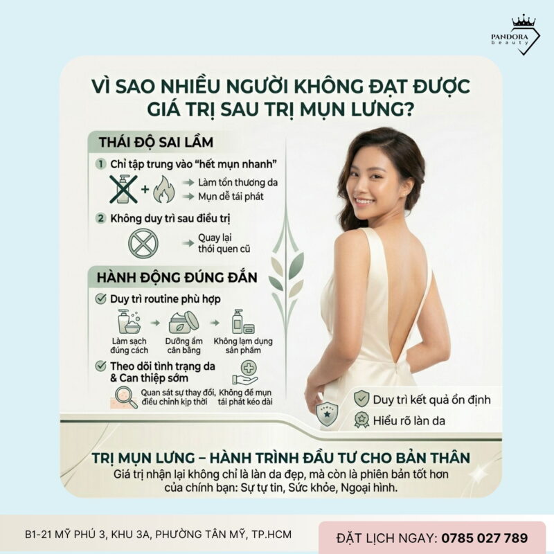 Trị mụn lưng và giá trị sau điều trị: Khi làn da đẹp chỉ là khởi đầu
