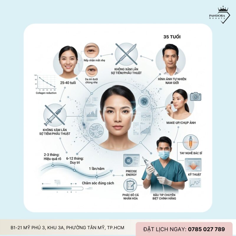 Trẻ hóa Thermage FLX vùng mắt – Xóa nhăn tinh tế không dao kéo