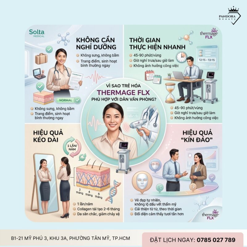 Trẻ hóa Thermage FLX – Giải pháp nâng cơ không cần nghỉ dưỡng cho dân văn phòng