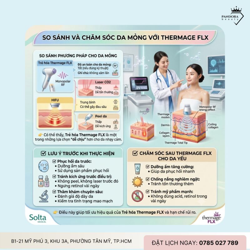 Trẻ hóa Thermage FLX có phù hợp da mỏng, da yếu không?