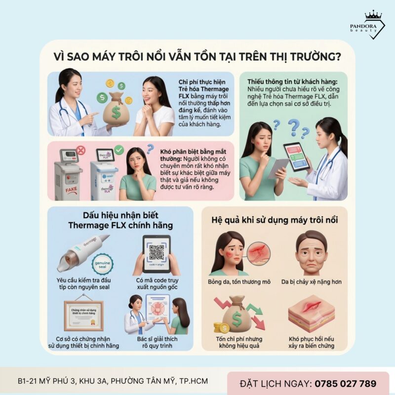 Trẻ hóa Thermage FLX: Sự khác biệt giữa máy chính hãng và trôi nổi