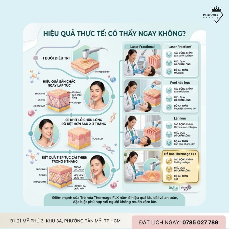 Trẻ hóa Thermage FLX có giúp se khít lỗ chân lông không?