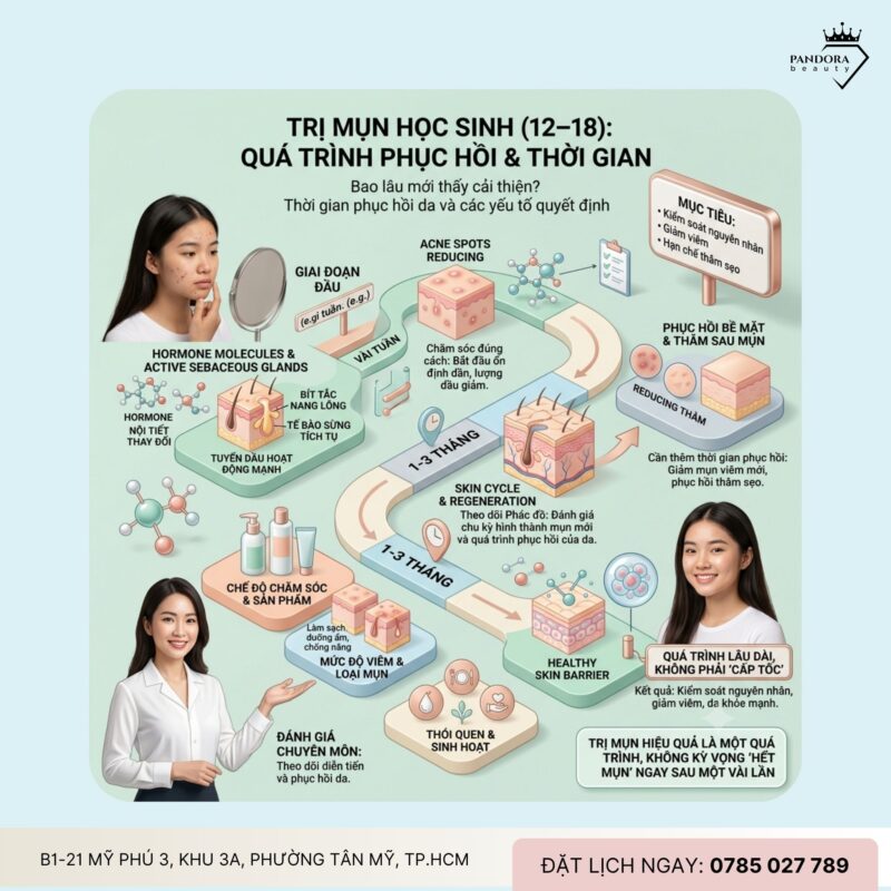 Trị mụn học sinh bao lâu thì hết? Những yếu tố quyết định hiệu quả
