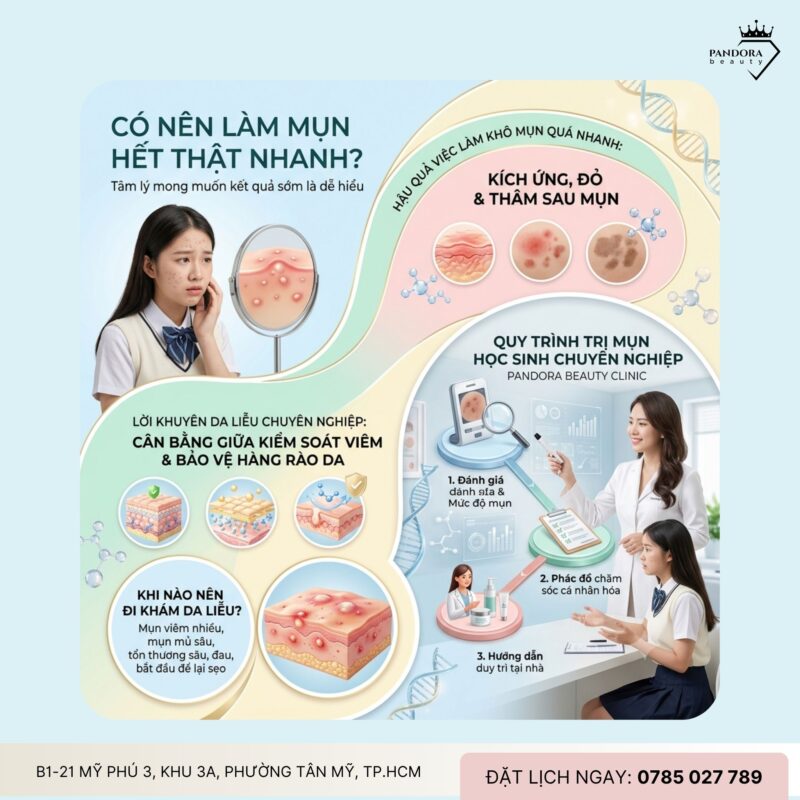 Trị mụn học sinh bao lâu thì hết? Những yếu tố quyết định hiệu quả