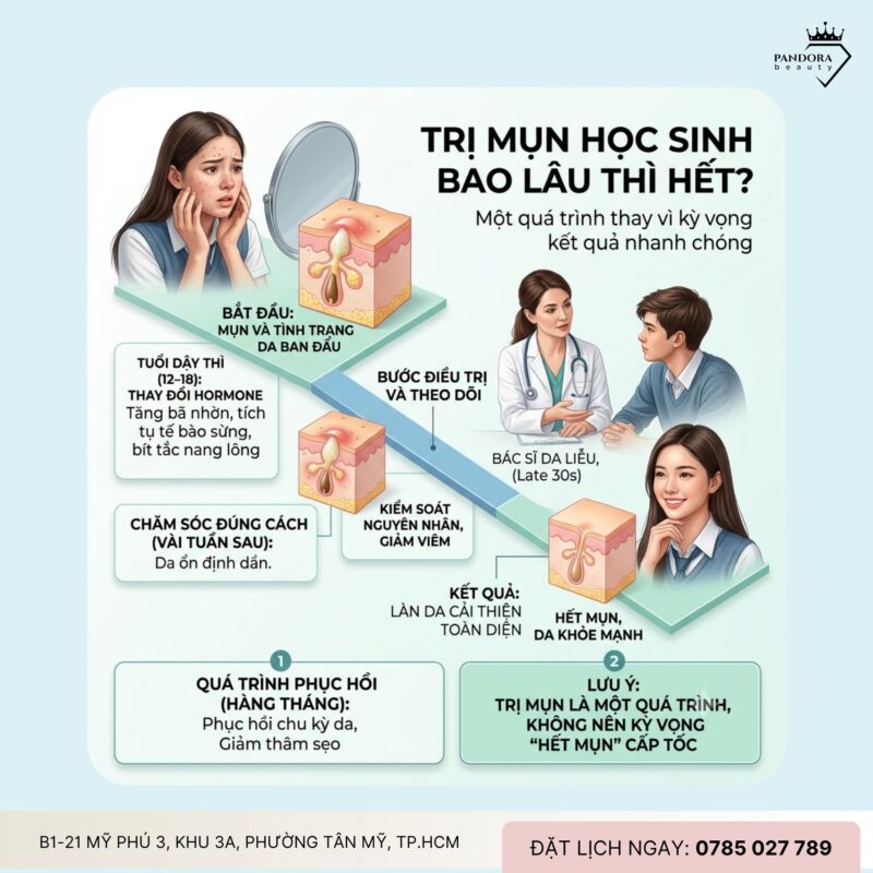 Trị mụn học sinh: Mụn ẩn dấu hiệu nhận biết và cách xử lý