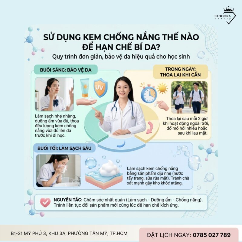 Trị mụn học sinh: Học sinh bị mụn có nên dùng kem chống nắng?