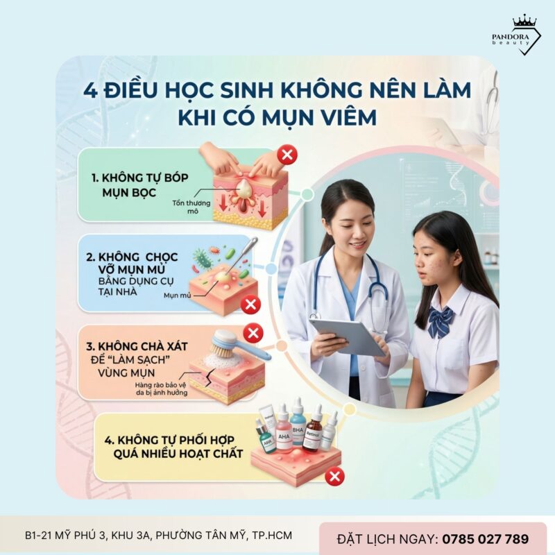 Trị mụn học sinh: Mụn bọc, mụn mủ ở học sinh – Xử lý thế nào để hạn chế thâm sẹo?