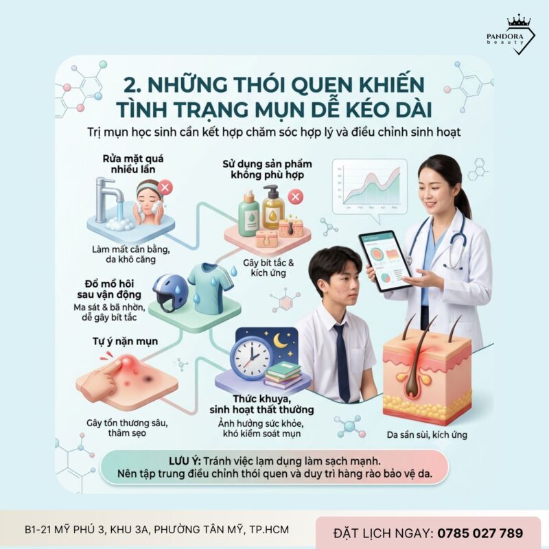 Trị mụn học sinh nam: Vì sao da tuổi dậy thì thường nhiều dầu?